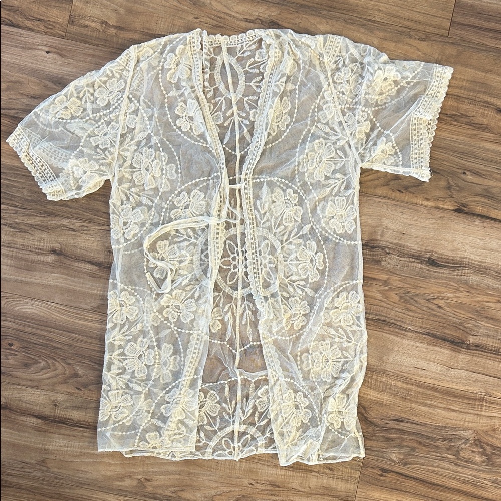 Floral Lace Kimono Cover-Up
